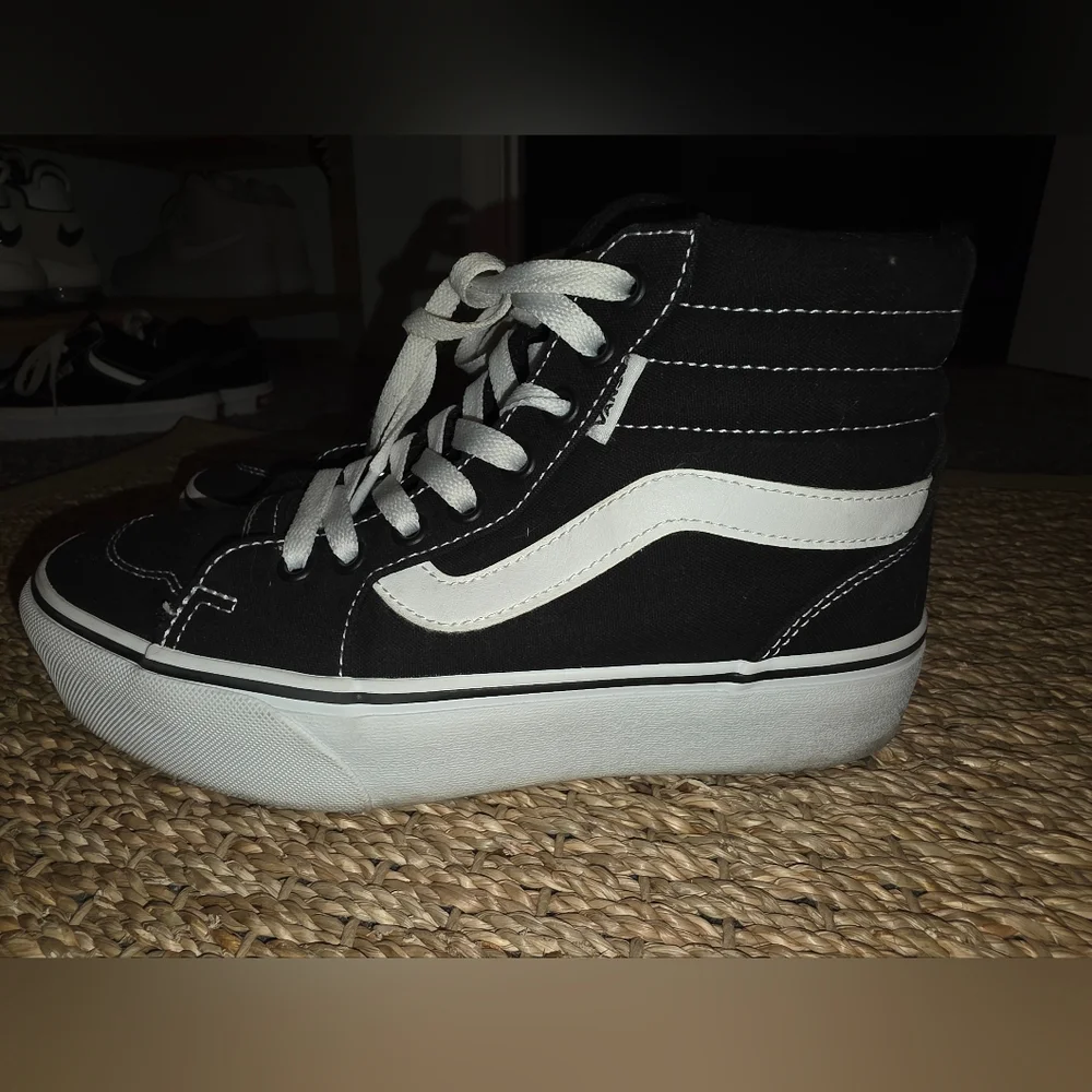 Vans Hi-Top Platform Black And White Stacked, Womens Size 7 - Picture 2 of 5